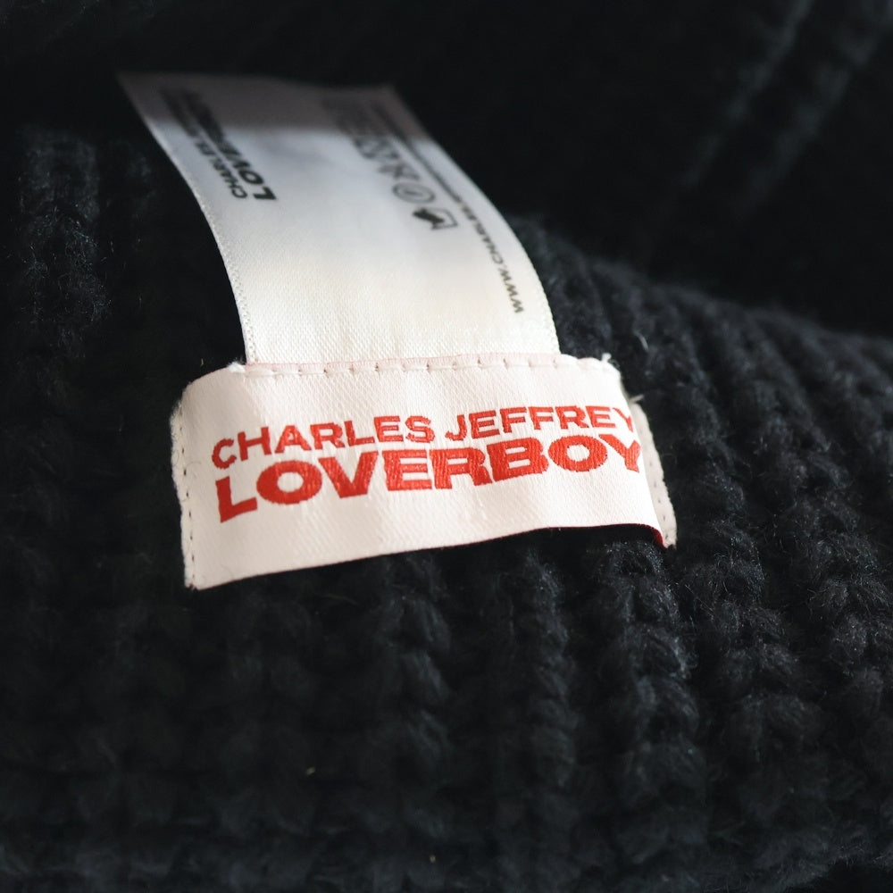 CHARLES JEFFREY LOVERBOY(チャールズジェフリーラバーボーイ) CHUNKY EARS BEANIE スタッズ付 キャットビーニー ブラック