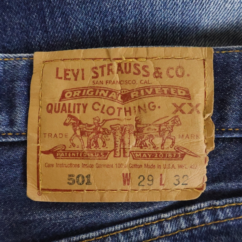 Levi's(リーバイス) 90's VINTAGE 501 米国製 ストレートデニムパンツ ボタンフライ インディゴ