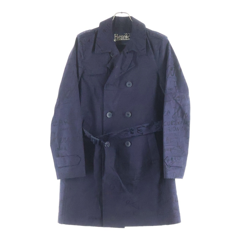 HERNO(ヘルノ) 70周年記念モデル フルグラフィックデザイン トレンチコート ネイビー 32374-30444-1