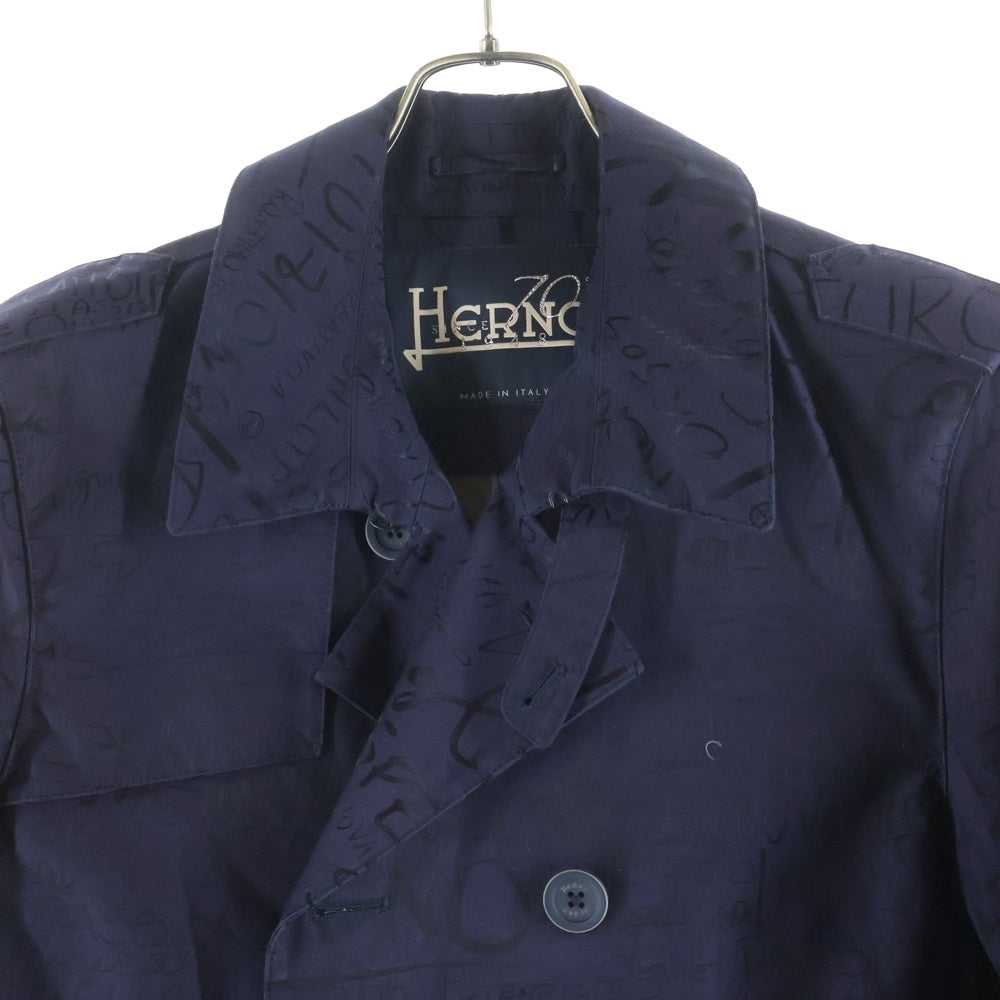 HERNO(ヘルノ) 70周年記念モデル フルグラフィックデザイン トレンチコート ネイビー 32374-30444-1