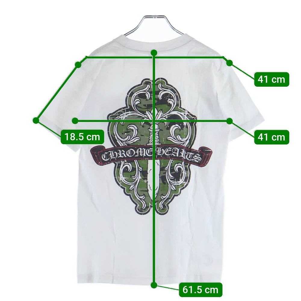 CHROME HEARTS(クロムハーツ) OLD DAGGER S/S Tee ダガーバックプリント 半袖Tシャツ ホワイト
