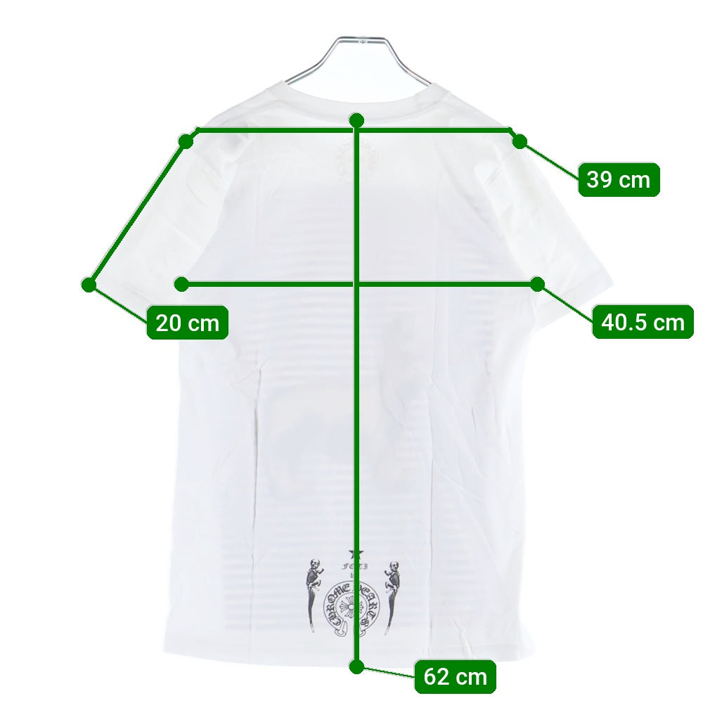 CHROME HEARTS(クロムハーツ) FOTI STRIPE T-SHIRT フォティ ストライプ クルーネック半袖Tシャツカットソー ホワイト
