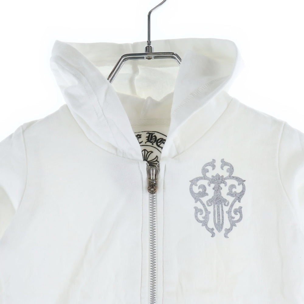 CHROME HEARTS(クロムハーツ) Dagger Zip Hoodie ダガープリント ジップアップ フーディー キッズ ホワイト