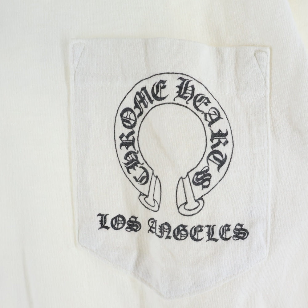 CHROME HEARTS(クロムハーツ) ロサンゼルス限定 FUCK YOU ファックユー ホースシュー バッククロスロゴ 長袖Tシャツ ロンT ロングスリーブカットソー ホワイト