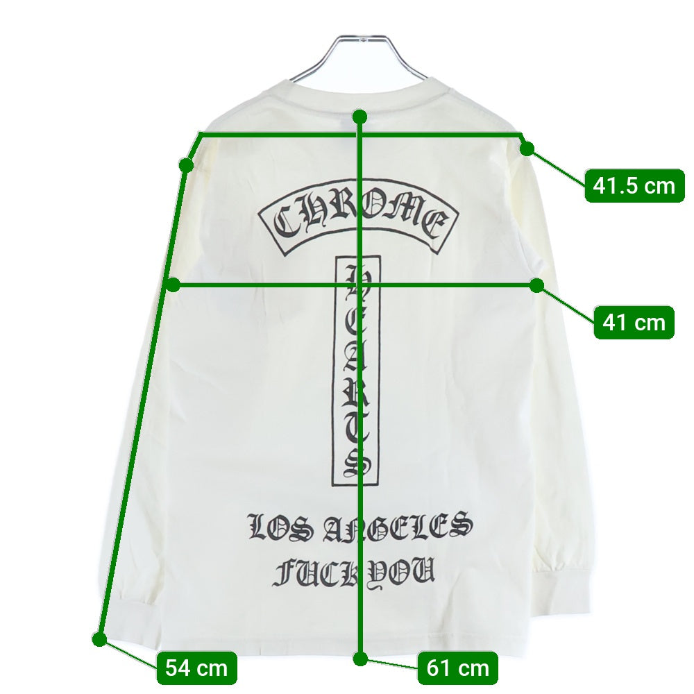 CHROME HEARTS(クロムハーツ) ロサンゼルス限定 FUCK YOU ファックユー ホースシュー バッククロスロゴ 長袖Tシャツ ロンT ロングスリーブカットソー ホワイト