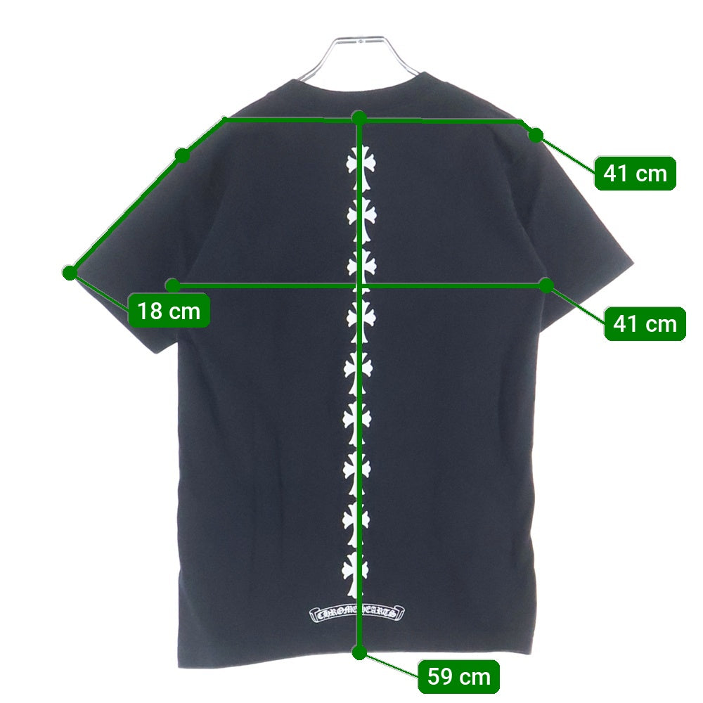 CHROME HEARTS(クロムハーツ) OLD 3CH CROSS S/S TEE トリプルクロスプリント クルーネック 半袖Tシャツ ブラック
