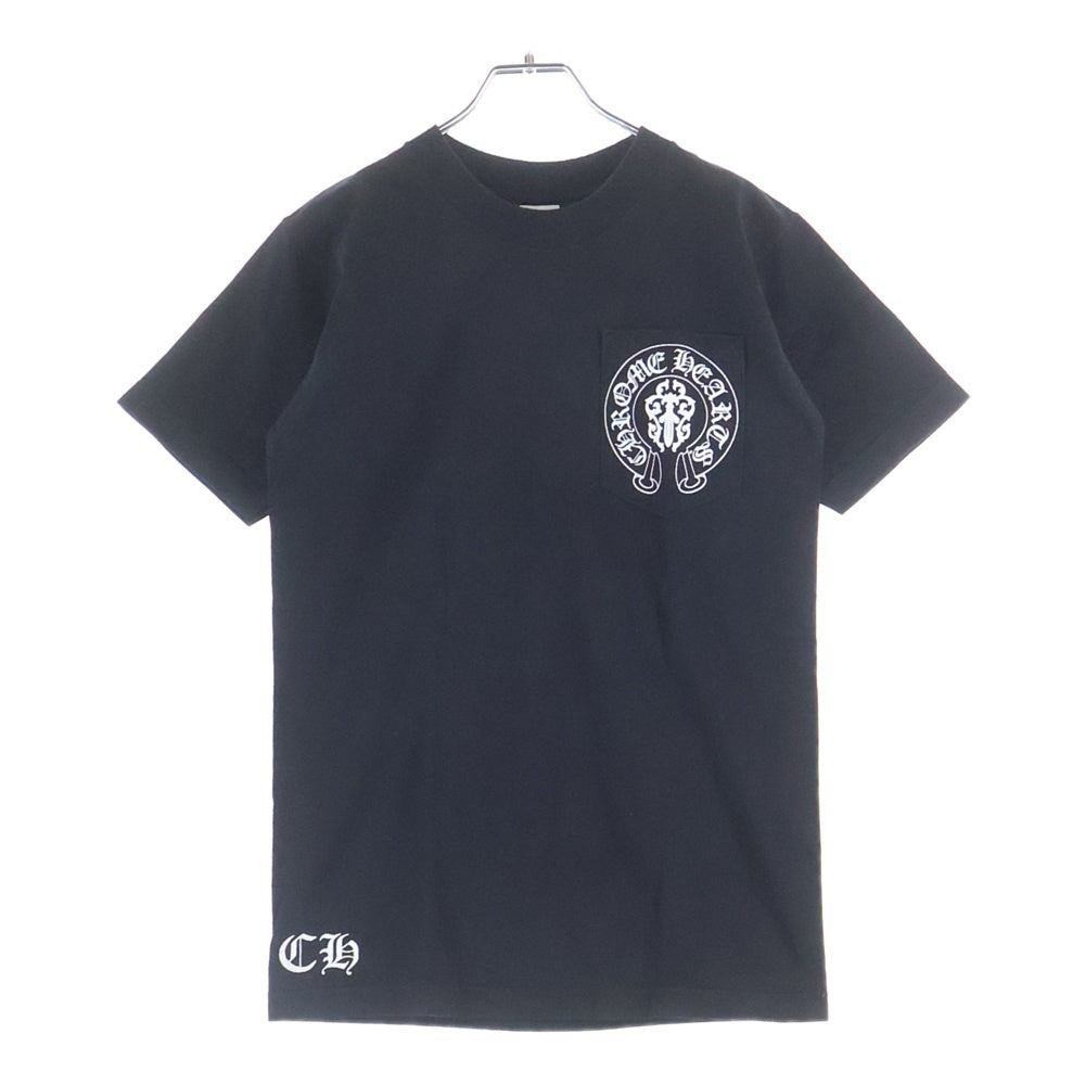 CHROME HEARTS(クロムハーツ) OLD AMERICAN FLAG TEE オールド アメリカンフラッグTシャツ 星条旗 ホースシュープリント 半袖Tシャツ カットソー ブラック