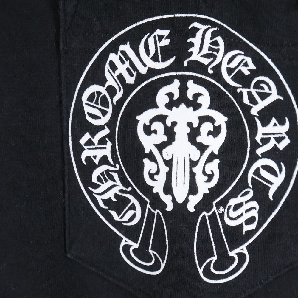 CHROME HEARTS(クロムハーツ) OLD AMERICAN FLAG TEE オールド アメリカンフラッグTシャツ 星条旗 ホースシュープリント 半袖Tシャツ カットソー ブラック