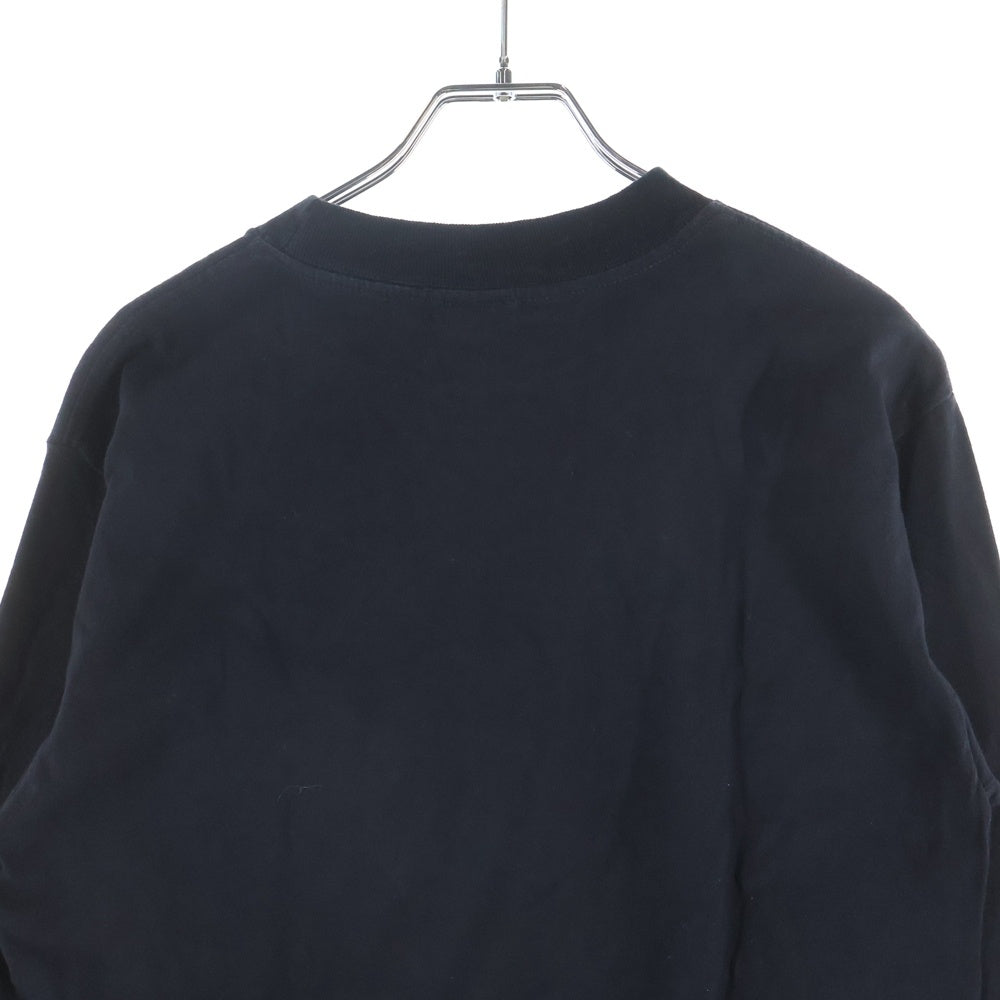 CHROME HEARTS(クロムハーツ) OLD フロントダブルクロス刺繍 クルーネック 長袖Tシャツ カットソー ブラック