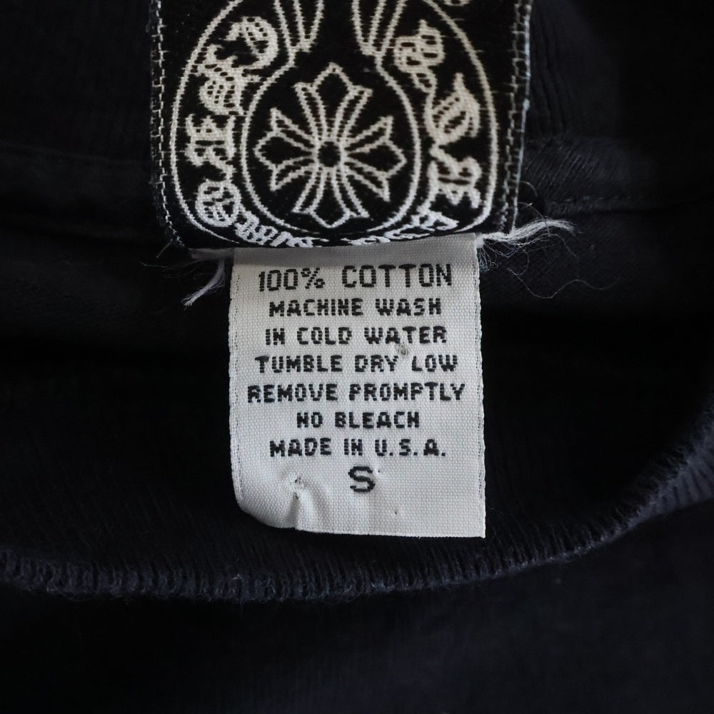 CHROME HEARTS(クロムハーツ) OLD フロントダブルクロス刺繍 クルーネック 長袖Tシャツ カットソー ブラック
