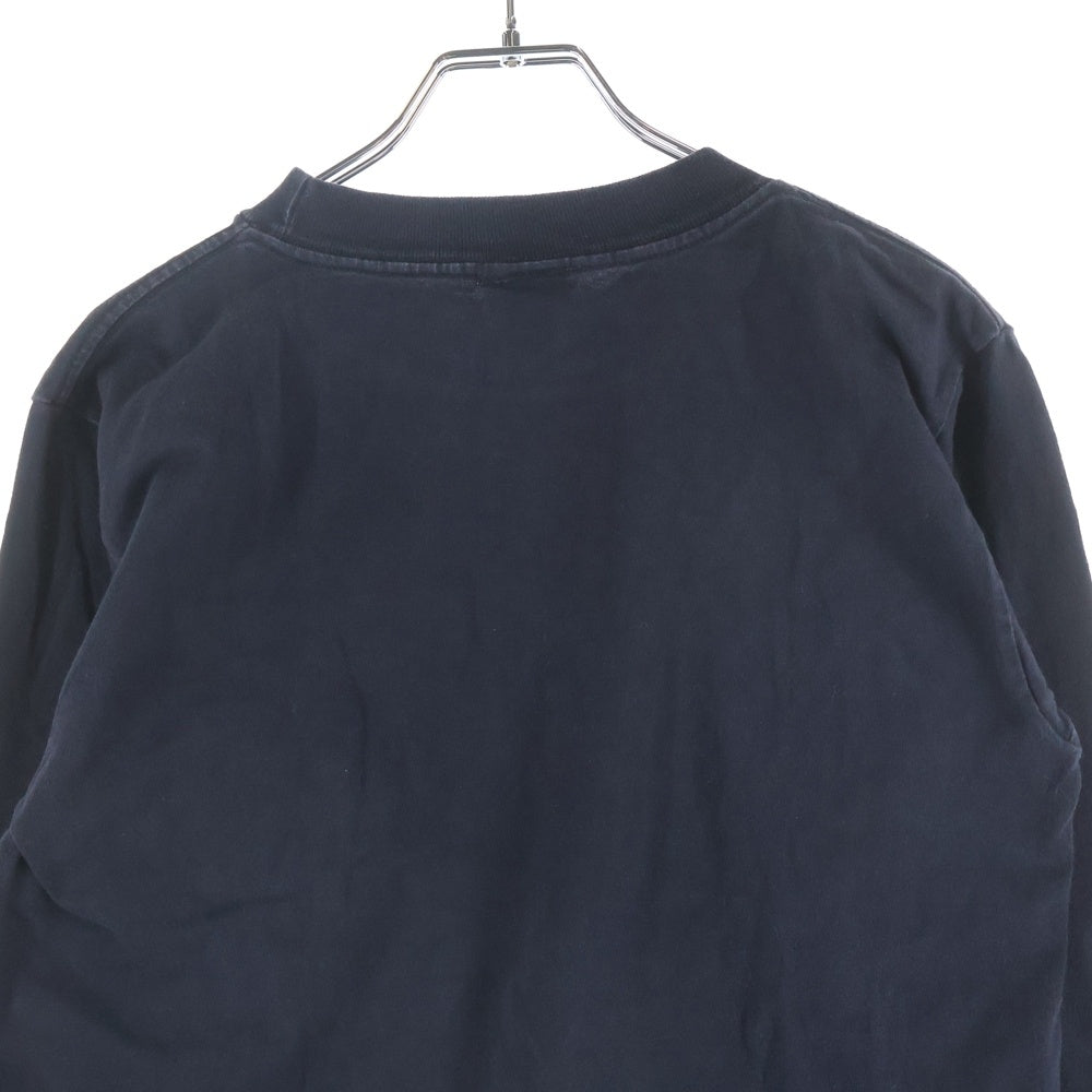 CHROME HEARTS(クロムハーツ) OLD フロントダブルクロス刺繍 クルーネック 長袖Tシャツ カットソー ブラック