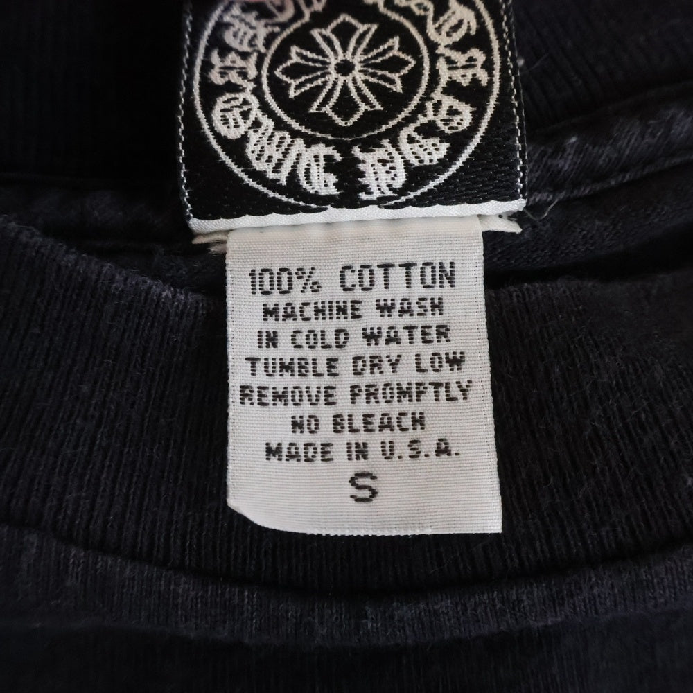 CHROME HEARTS(クロムハーツ) OLD フロントダブルクロス刺繍 クルーネック 長袖Tシャツ カットソー ブラック
