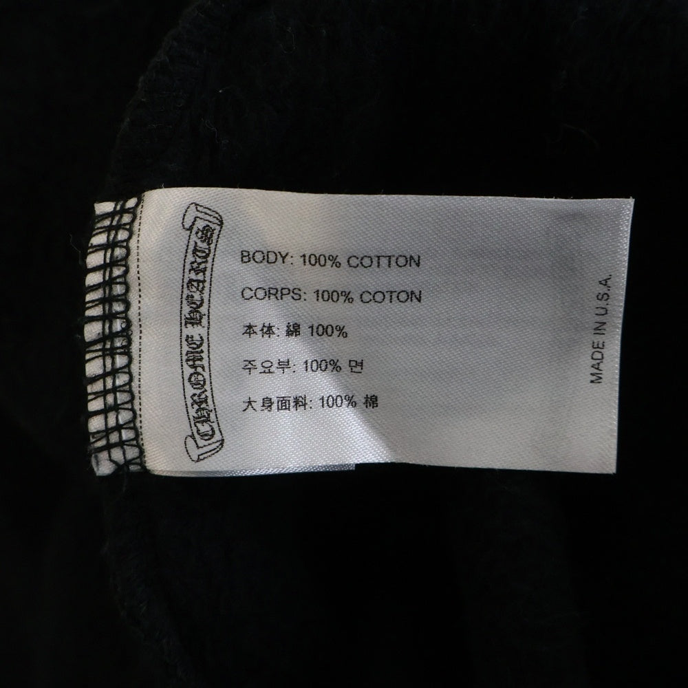 CHROME HEARTS(クロムハーツ) Horseshoe Crewneck Sweatshirt ホースシュープリント 袖フローラル クルーネックスウェットトレーナー ブラック