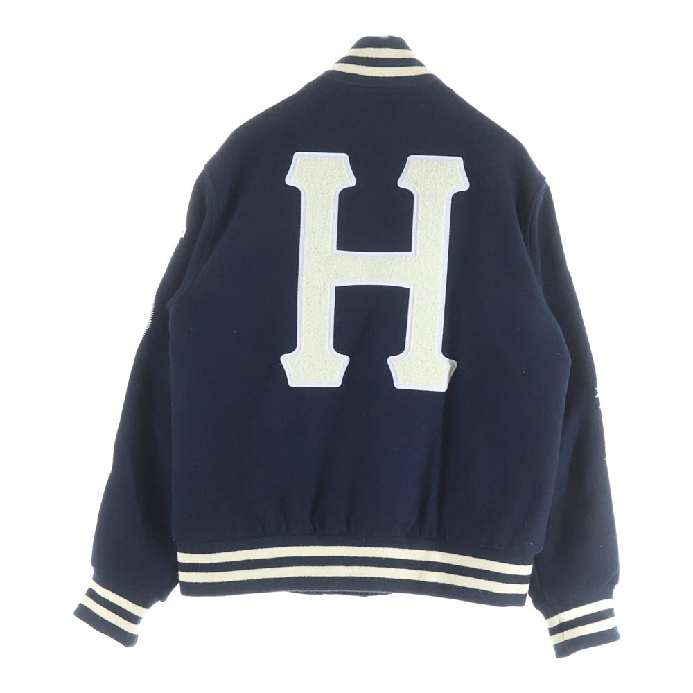 HUF(ハフ) 20 YEAR CLASSIC H VARSITY JACKET JK00368 20周年 ウール スタジアム ジャケット ネイビー