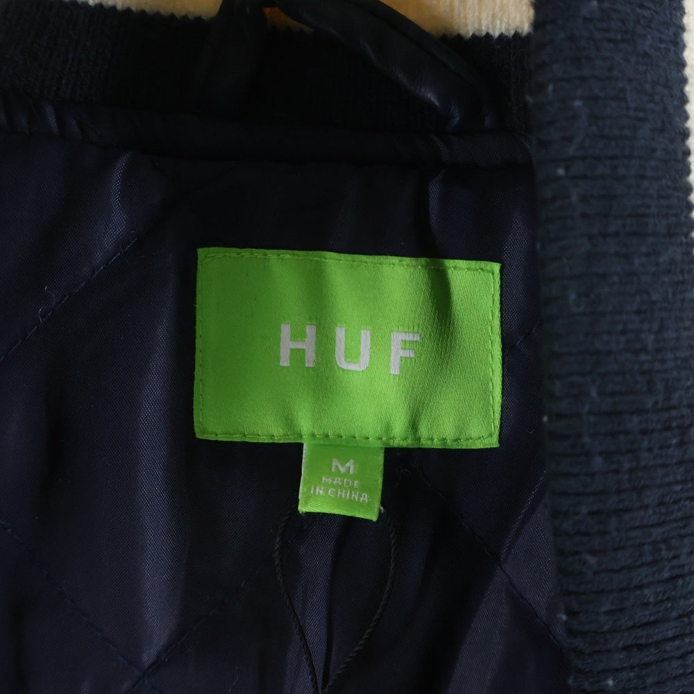 HUF(ハフ) 20 YEAR CLASSIC H VARSITY JACKET JK00368 20周年 ウール スタジアム ジャケット ネイビー