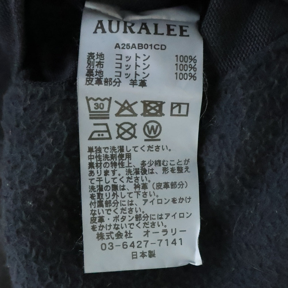 AURALEE(オーラリー) 25AW PRODUCT DYED ORGANIC COTTON DUCK BLOUSON プロダクトダイオーガニックコットンダックブルゾン ブラック A25AB01CD