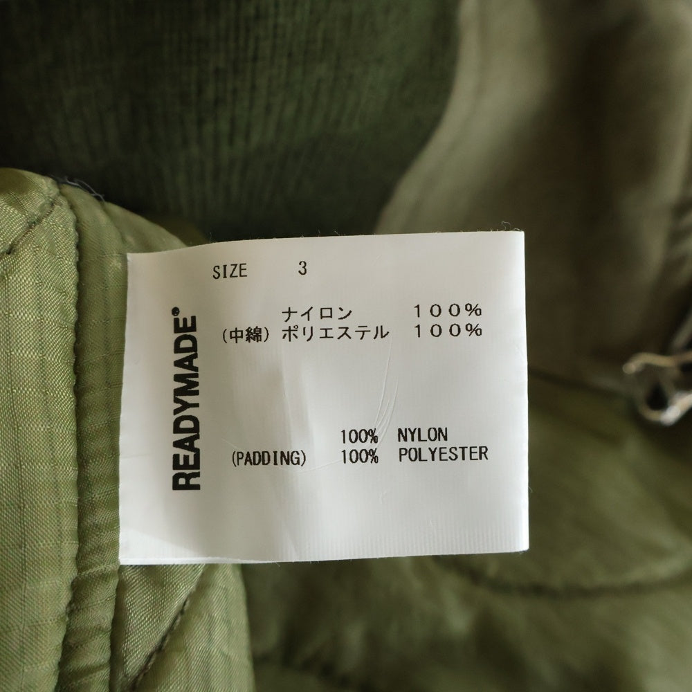 READY MADE(レディメイド) BIG JESSE JACKET ビッグジェシージャケット オーバーサイズ テントクロス ライナー付きMA-1 カーキ RE-CO-KH-00-00-184