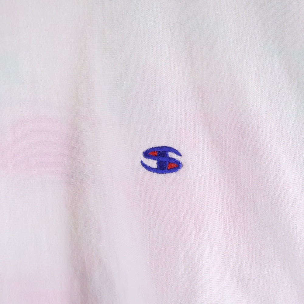 SAINT MICHAEL(セントマイケル) 23AW CREW NECK SWEAT_ONE POINT ヴィンテージ加工 タイダイ染めクルーネックスウェット トレーナー ホワイト/ピンク SM-A23-0000-025