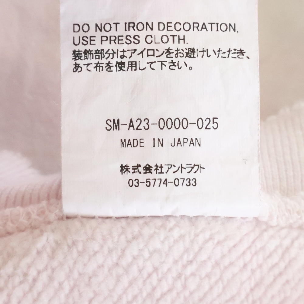 SAINT MICHAEL(セントマイケル) 23AW CREW NECK SWEAT_ONE POINT ヴィンテージ加工 タイダイ染めクルーネックスウェット トレーナー ホワイト/ピンク SM-A23-0000-025