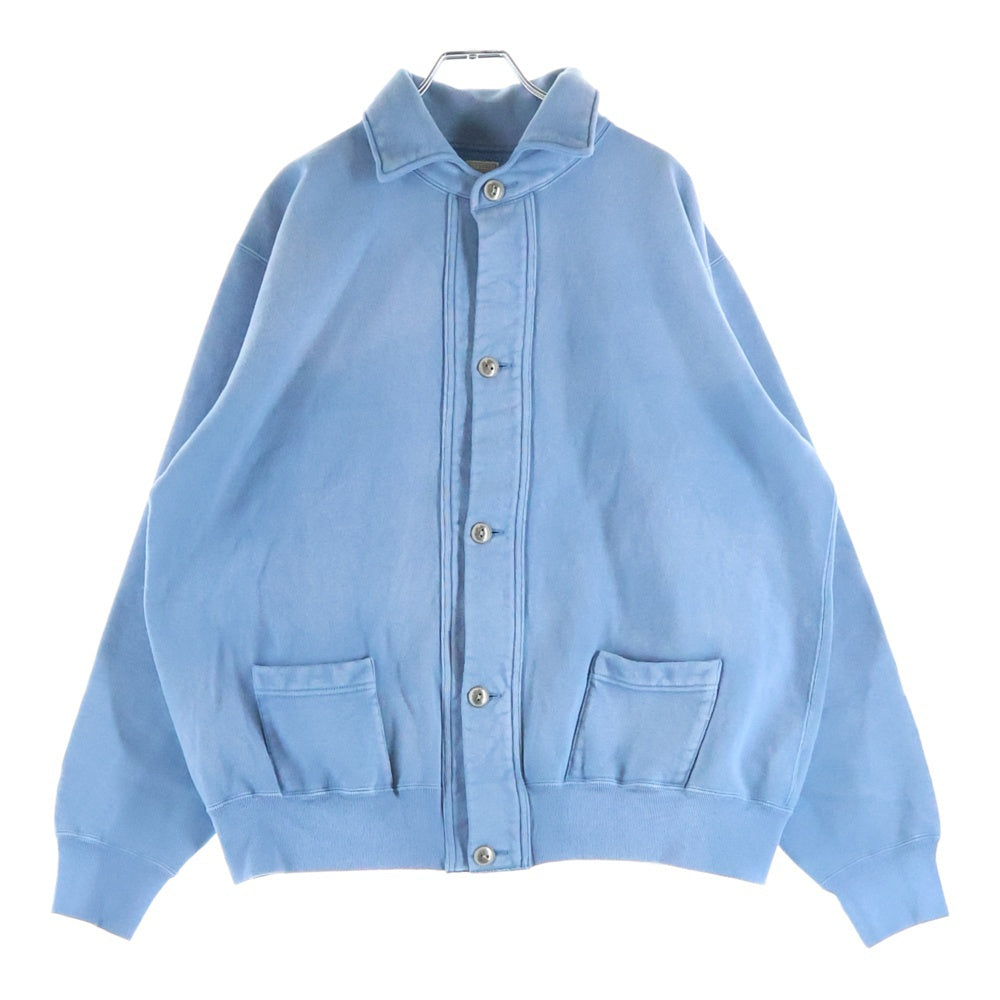 A.PRESSE(アプレッセ) 25AW Vintage Sweat Cardigan ヴィンテージ加工スウェットカーディガン ブルー 25AAP-05-08
