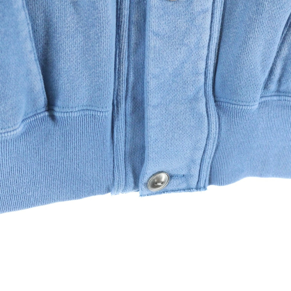 A.PRESSE(アプレッセ) 25AW Vintage Sweat Cardigan ヴィンテージ加工スウェットカーディガン ブルー 25AAP-05-08