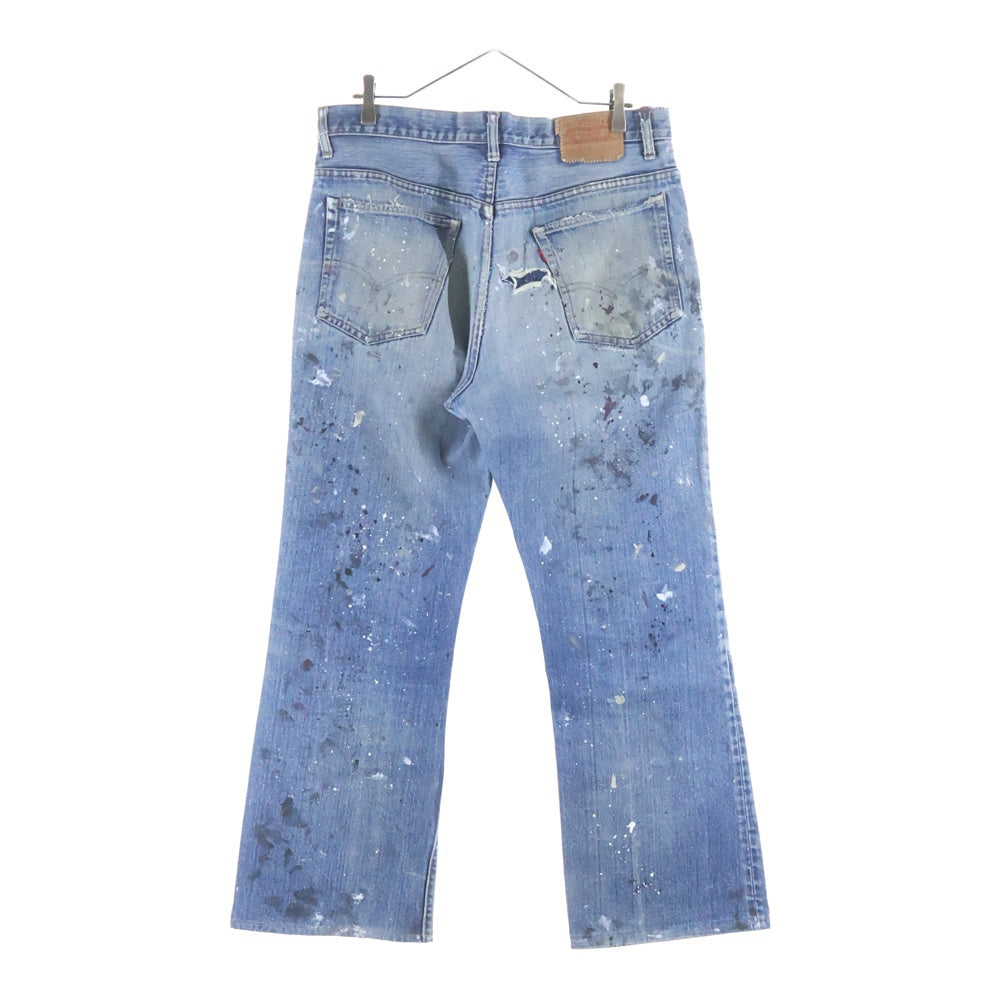 OVER DESIGN(オーバーデザイン) リーバイス 517 トップ裏2 リメイクデニムパンツ ダメージ ペンキ タタキ加工 インディゴ
