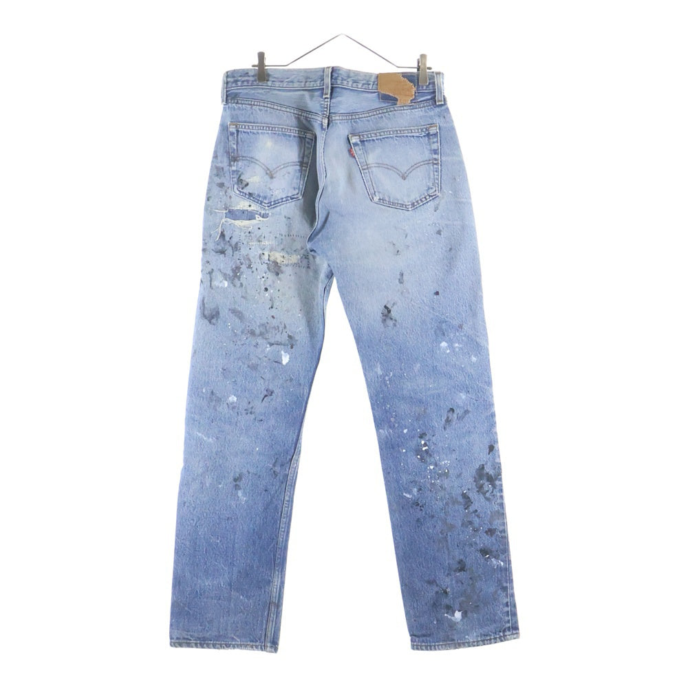 OVER DESIGN(オーバーデザイン) リーバイス 501 USA製 リメイクデニムパンツ ダメージ ペンキ タタキ加工 インディゴ