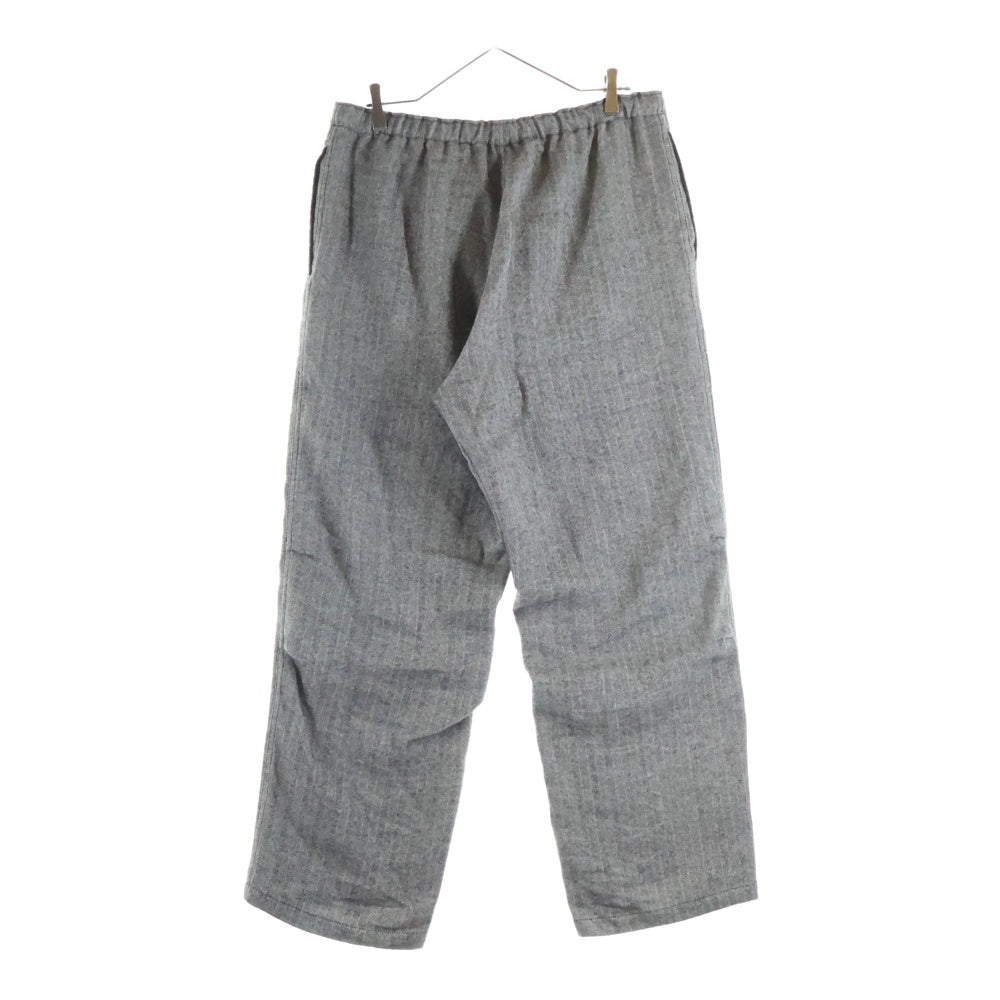 MAATEE&SONS(マーティーアンドサンズ) 24AW EASY PANTS LINEN ALPACA HERRINGBONE リネンアルパカ混 ヘリンボーンイージーワイドパンツ グレー MT4303-0209A