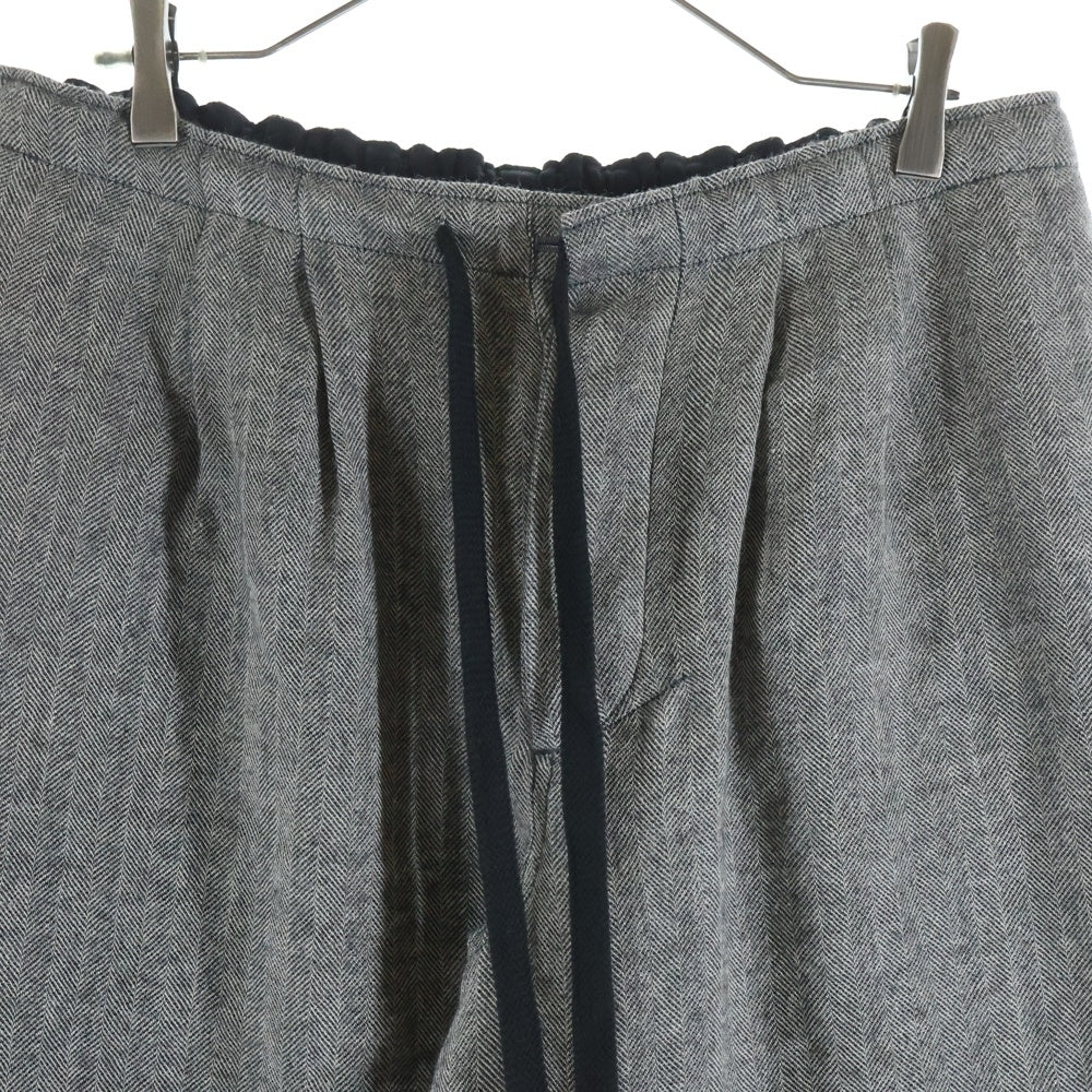 MAATEE&SONS(マーティーアンドサンズ) 24AW EASY PANTS LINEN ALPACA HERRINGBONE リネンアルパカ混 ヘリンボーンイージーワイドパンツ グレー MT4303-0209A