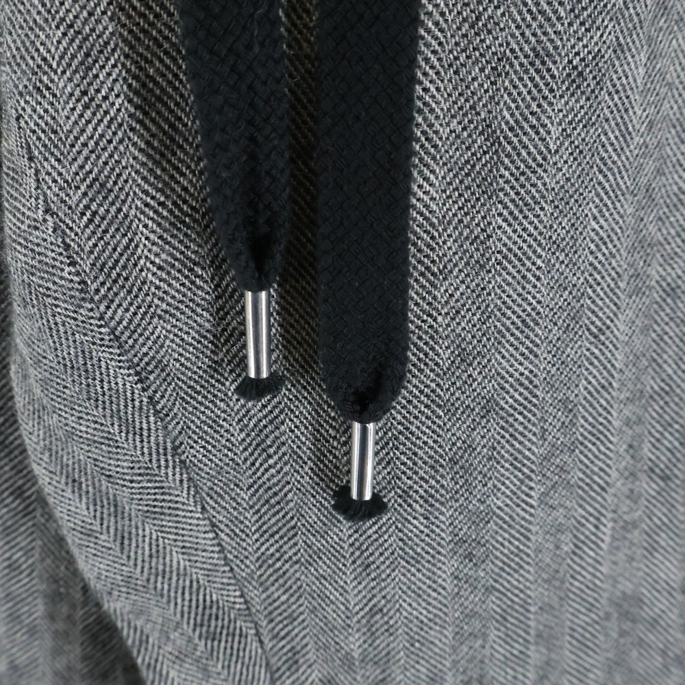 MAATEE&SONS(マーティーアンドサンズ) 24AW EASY PANTS LINEN ALPACA HERRINGBONE リネンアルパカ混 ヘリンボーンイージーワイドパンツ グレー MT4303-0209A