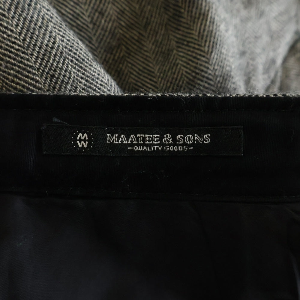 MAATEE&SONS(マーティーアンドサンズ) 24AW EASY PANTS LINEN ALPACA HERRINGBONE リネンアルパカ混 ヘリンボーンイージーワイドパンツ グレー MT4303-0209A