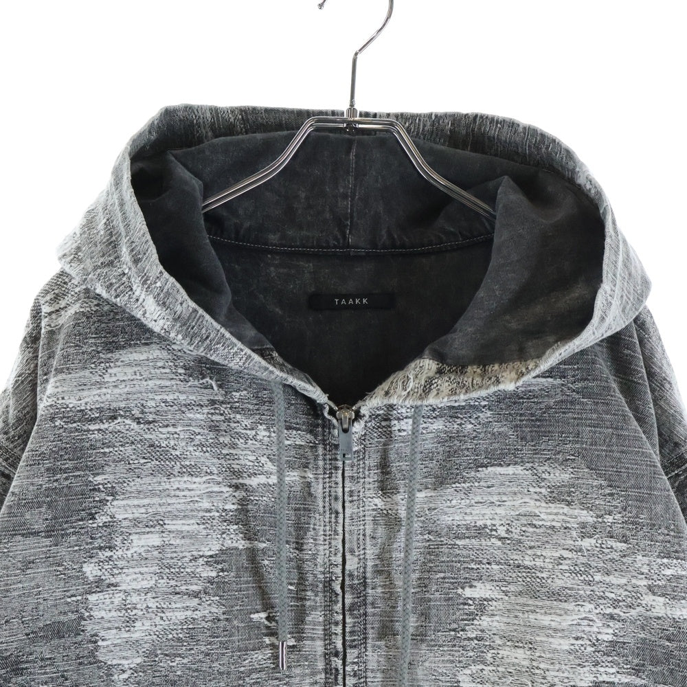 TAAKK(ターク) 24AW DENIM ACTIVE PARKA デニム アクティブパーカー ジップアップフーディー グレー TA24AW-BL225STU