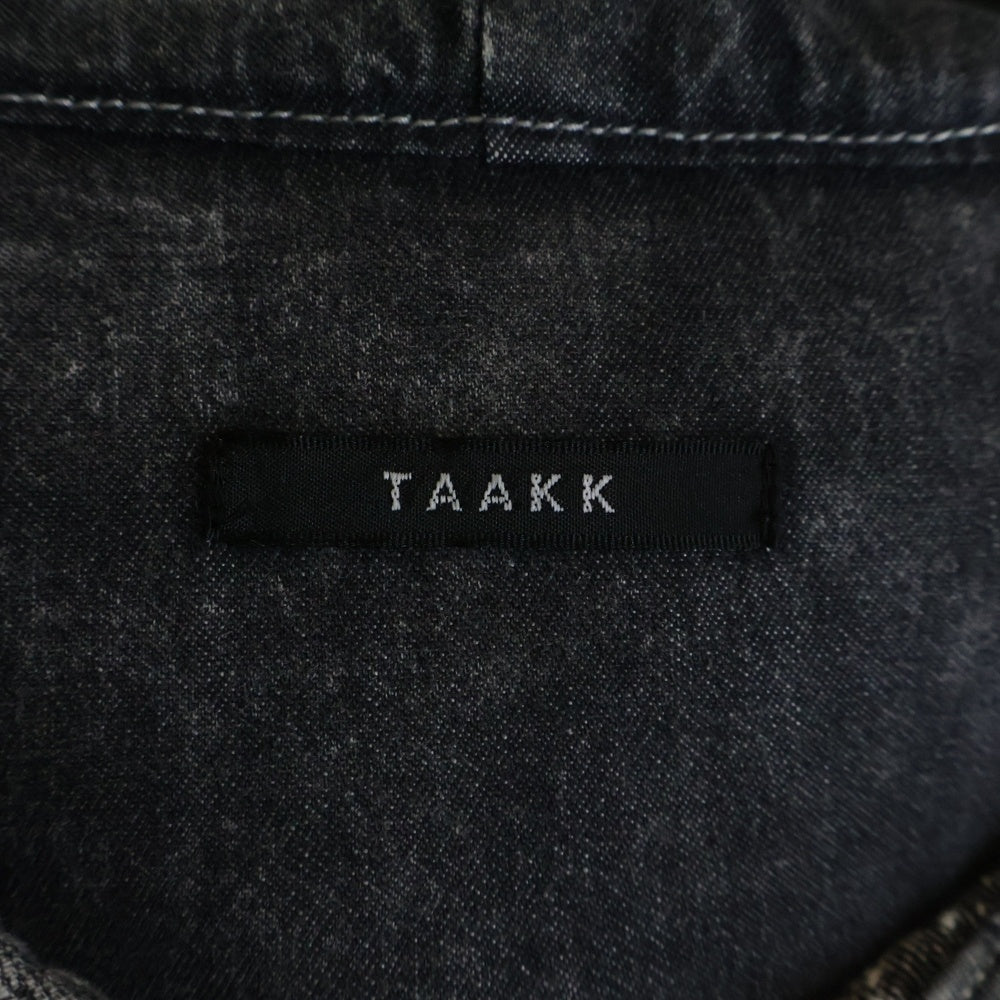 TAAKK(ターク) 24AW DENIM ACTIVE PARKA デニム アクティブパーカー ジップアップフーディー グレー TA24AW-BL225STU