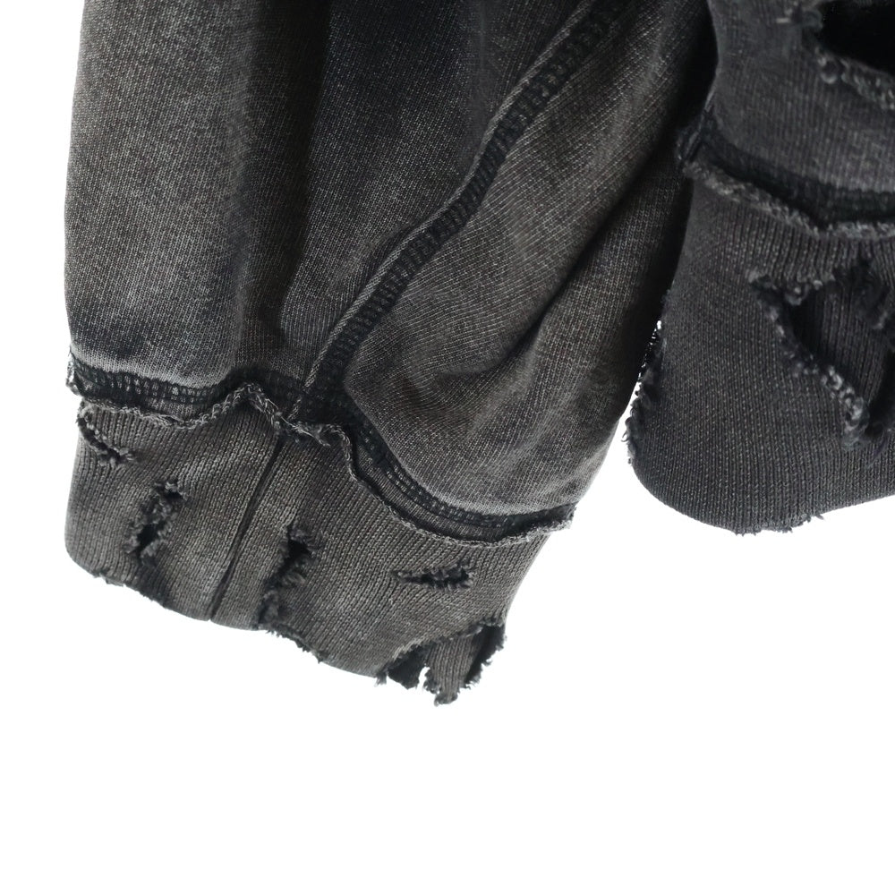 MAISON SPECIAL(メゾンスペシャル ) BOROBORO Sweat Prime-Over Zip Hoodie プライムオーバー ジップアップフーディー ダメージ加工 パーカー ブラック 11242411319