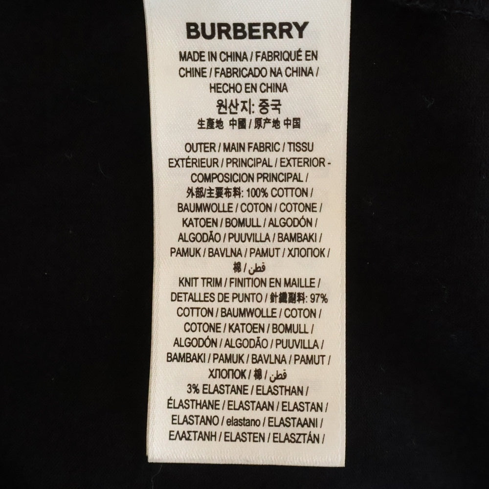 BURBERRY(バーバリー) フロントロゴプリント クルーネック 半袖Tシャツ ブラック 8053010/72M