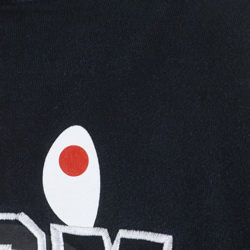 A BATHING APE(アベイシングエイプ) カモ タイガー シャーク プリント フロント刺繍 クルーネック 長袖ッスウェット トレーナー ブラック/グレー