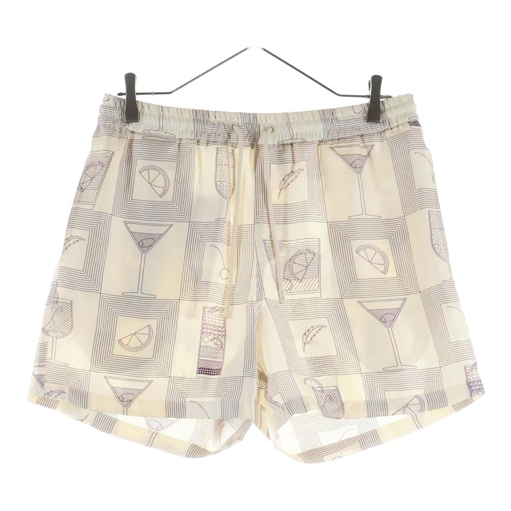 Loro Piana(ロロピアーナ) Bay Printed Silk Twill Shorts カクテル総柄プリント シルクショーツ ハーフパンツ アイボリー P01008293