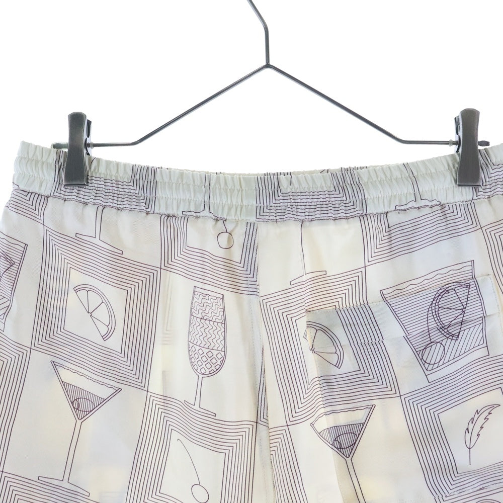 Loro Piana(ロロピアーナ) Bay Printed Silk Twill Shorts カクテル総柄プリント シルクショーツ ハーフパンツ アイボリー P01008293