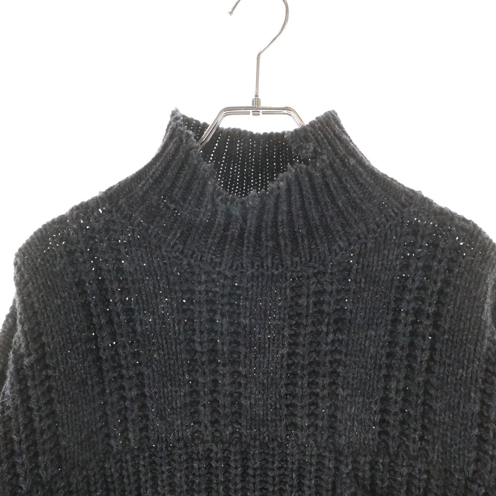 MARNI(マルニ) 23AW Broken Fisherman Turtleneck Knit フィッシャーマン タートルネック 胸ロゴ刺繍 ダメージニットセーター グレー DVMG0054A0