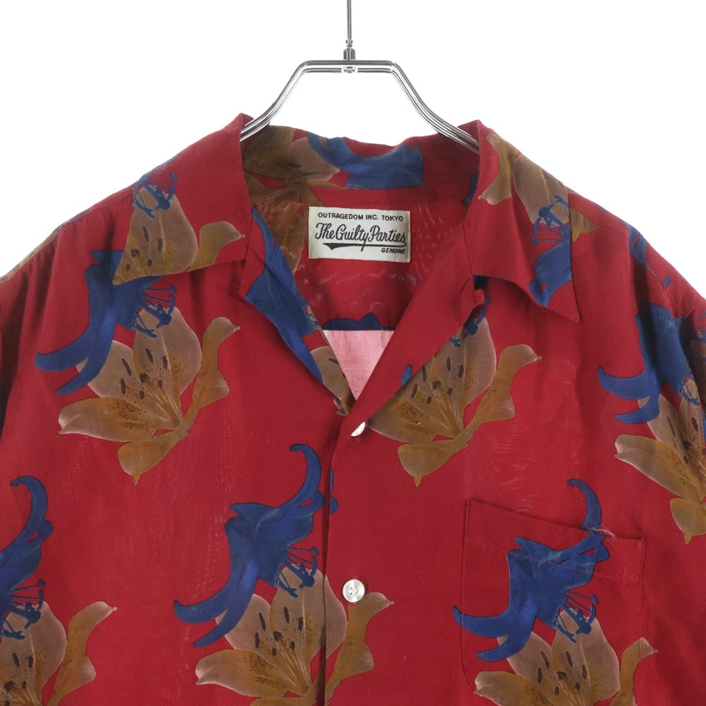 WACKO MARIA(ワコマリア) 20SS S/S HAWAIIAN SHIRT ショートスリーブハワイアンシャツ 総柄 半袖開襟シャツ レッド