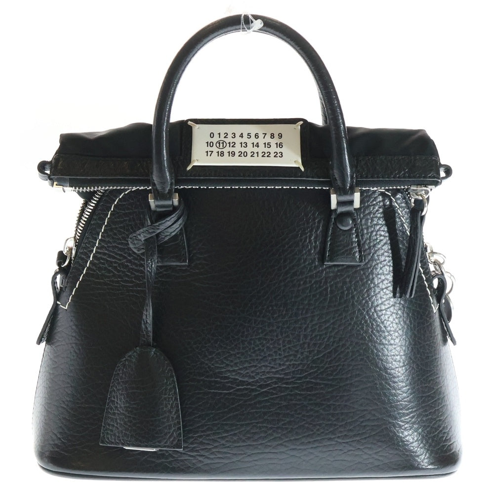 Maison Martin Margiela(メゾンマルタンマルジェラ) 5AC MINI 2WAY ミニ レザー ショルダー ハンドバッグ ブラック S56WG0082 レディース