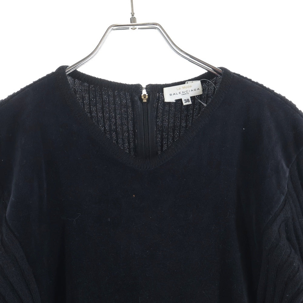 BALENCIAGA(バレンシアガ) la mode ニット ベルベット ワンピース ブラック 2968-5110 レディース