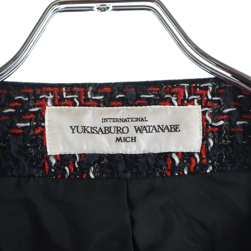 NO BRAND(ノーブランド) YUKISABURO WATANABE ユキサブロウ ワタナベ ツイード ジャケット レッド/ブラック/ホワイト M252016 レディース