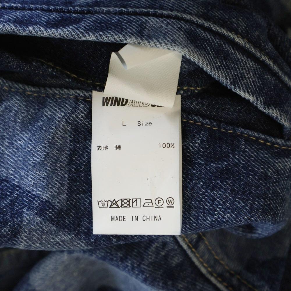 WIND AND SEA(ウィンダンシー) Manchestercity FC マンチェスター・シティ 総柄 デニムジャケット インディゴ