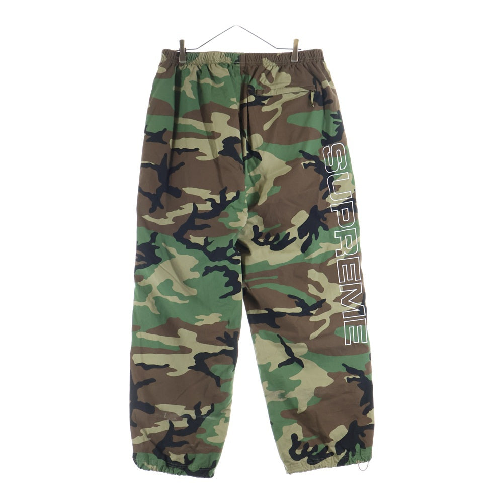 SUPREME(シュプリーム) Spellout Embroidered Ripstop Pants ロゴ刺繍 カモ柄 トラックパンツ カーキ