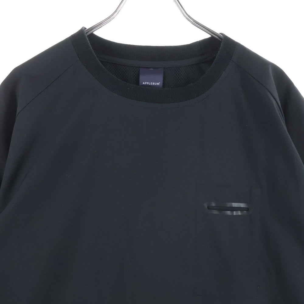 APPLEBUM(アップルバム) Active Pocket Tee アクティブ 胸ポケット付 クルーネック 半袖Tシャツ ブラック
