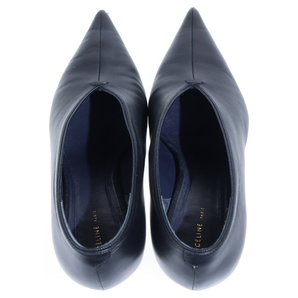 CELINE(セリーヌ) Vネック エッセンシャル ヒールパンプス ブラック レディース 742440