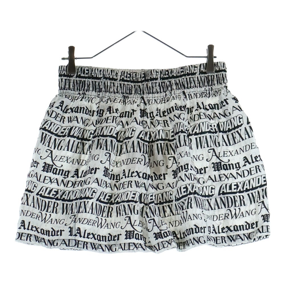 ALEXANDER WANG(アレキサンダーワン) PULL ON BOXER SHORT ロゴ総柄 ボクサー パンツ ショーツ ホワイト/ブラック UWC2244095