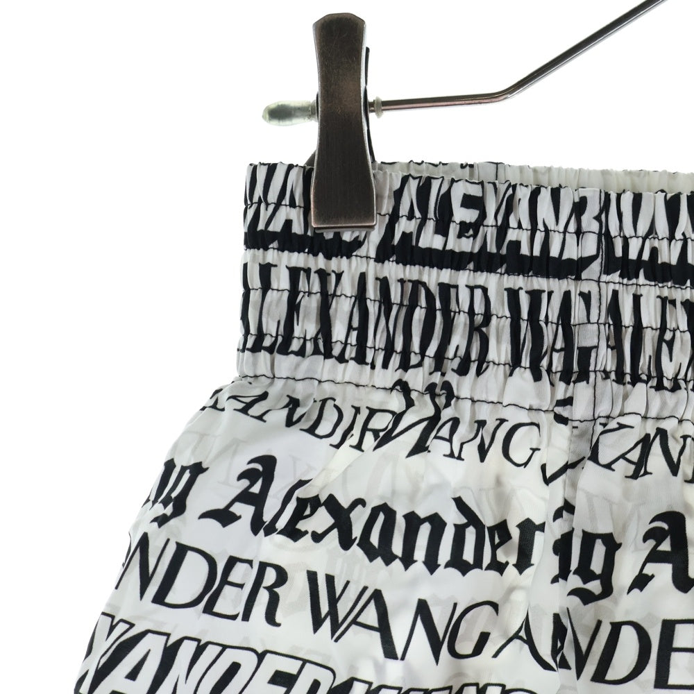 ALEXANDER WANG(アレキサンダーワン) PULL ON BOXER SHORT ロゴ総柄 ボクサー パンツ ショーツ ホワイト/ブラック UWC2244095
