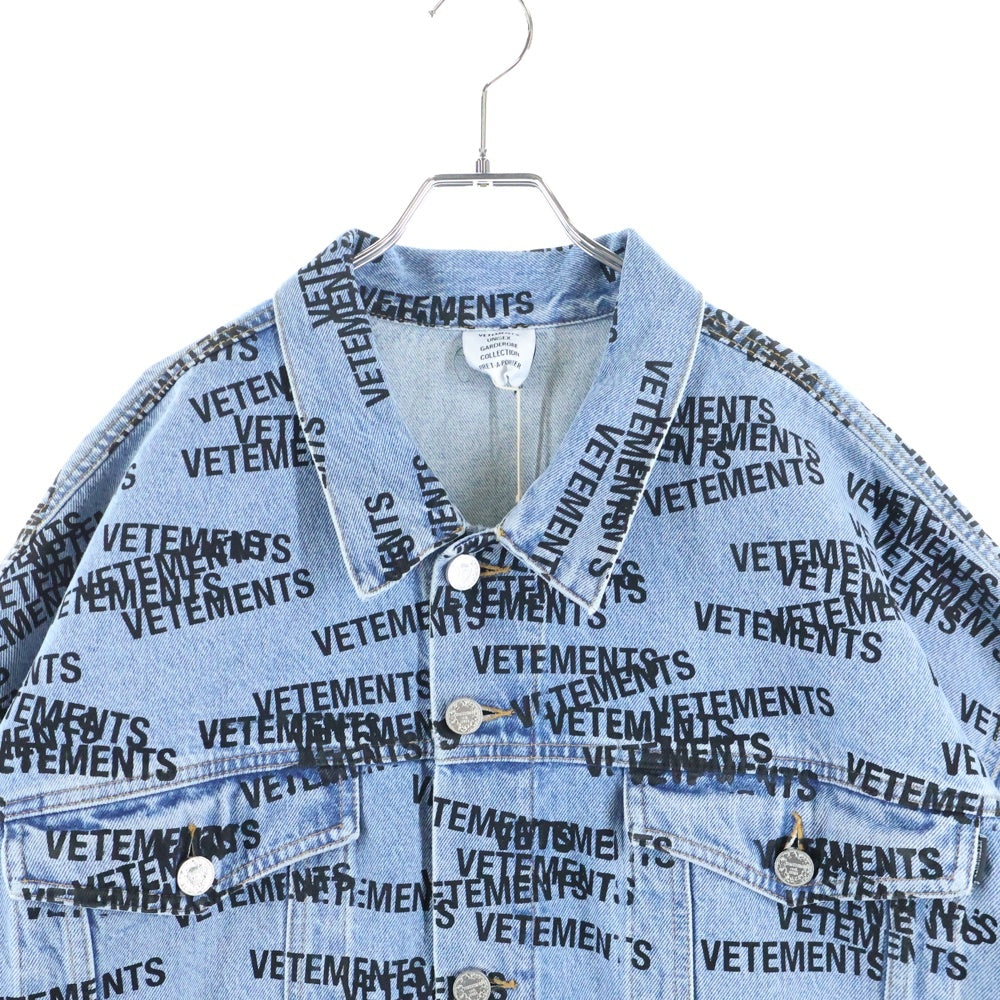 VETEMENTS(ヴェトモン) Stamped Logo Denim Jacket スタンプロゴ デニム ジャケット インディゴ UE54JA280N